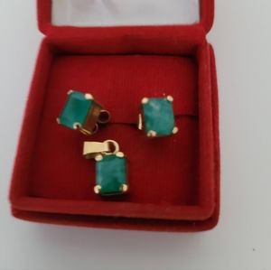 Aretes de esmeraldas con 18 kilates